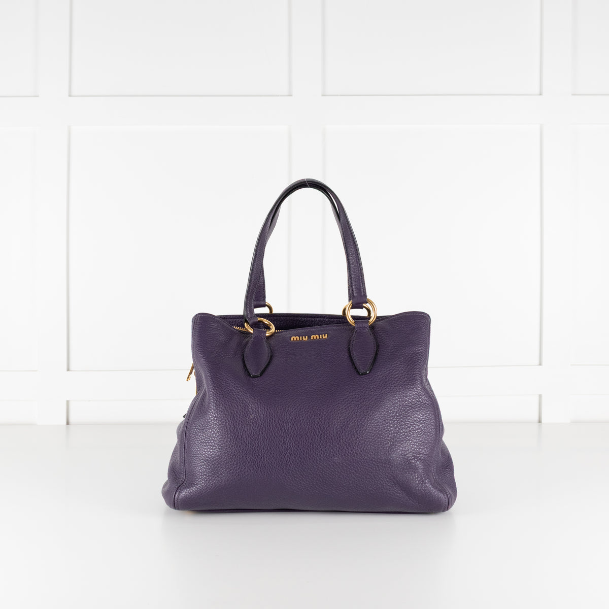Miu Miu Purple Pebbled Leather Bag