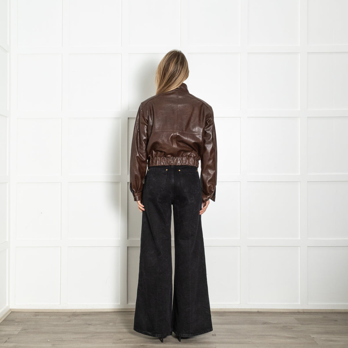 L Cuppini Brown The Becky Pebble Leather Jacket