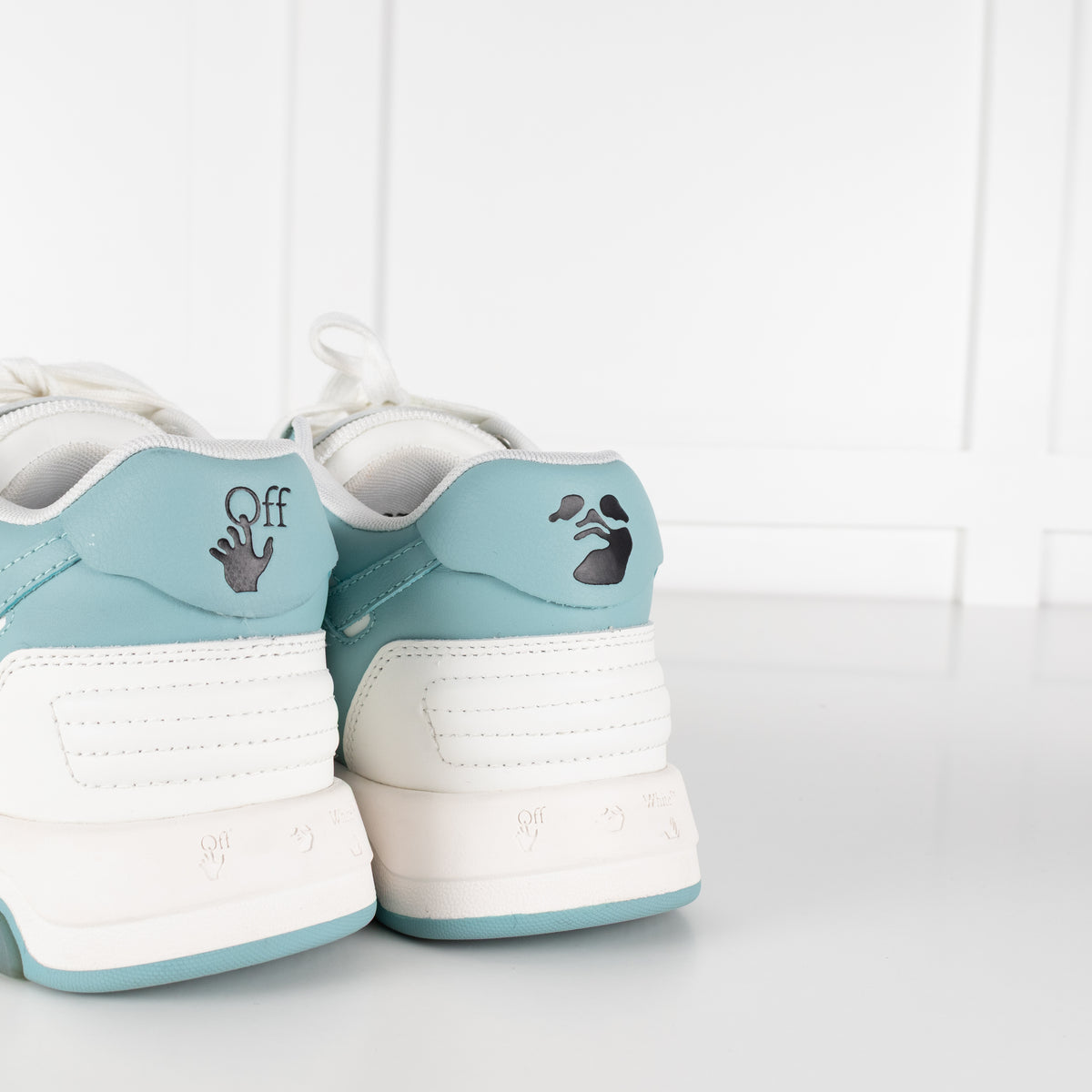 Off White Teal Out Of Office Sartorial Stitiching Trainers