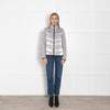 Moncler Silver Panelled Wool-Blend & Quilted Shell Down Jacket