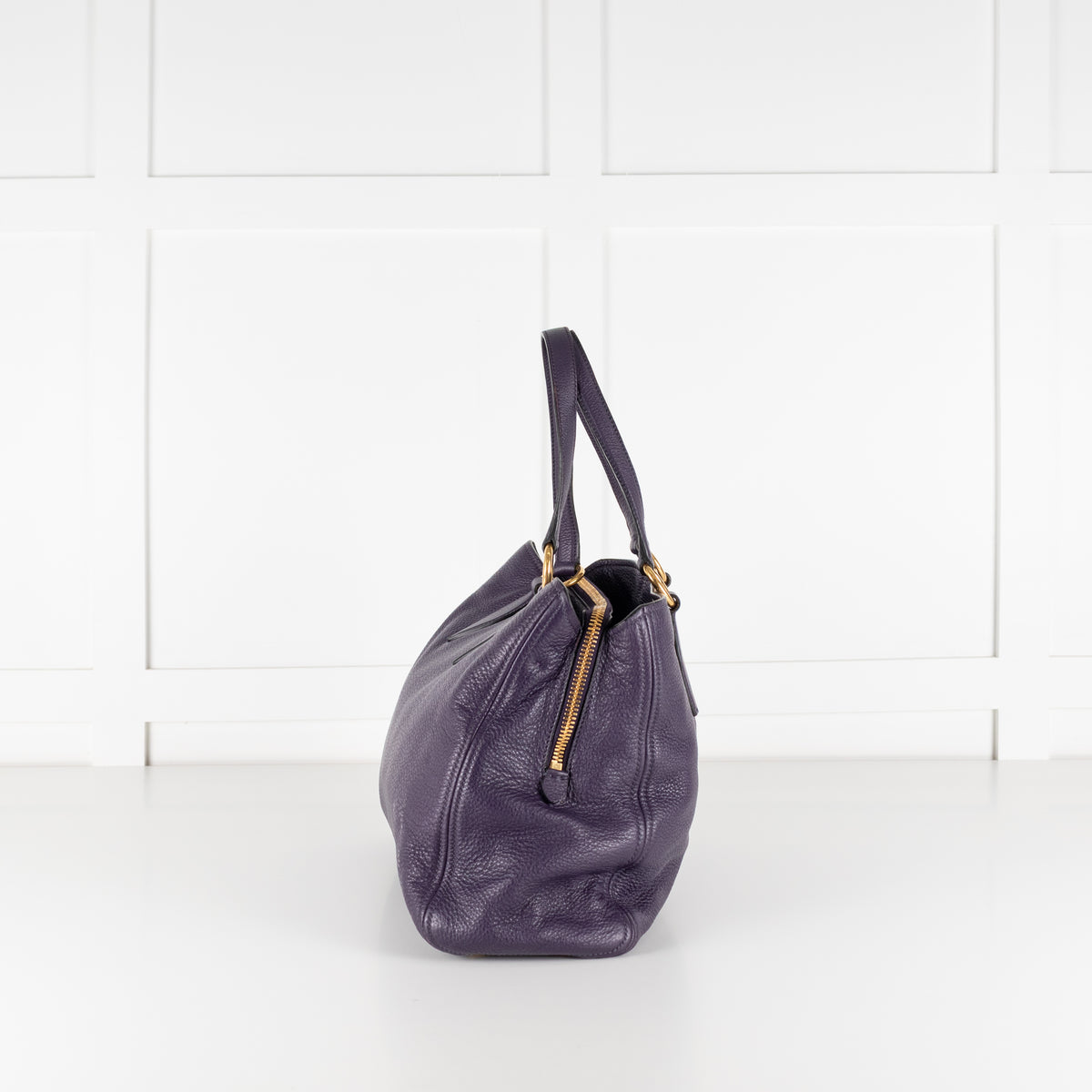 Miu Miu Purple Pebbled Leather Bag