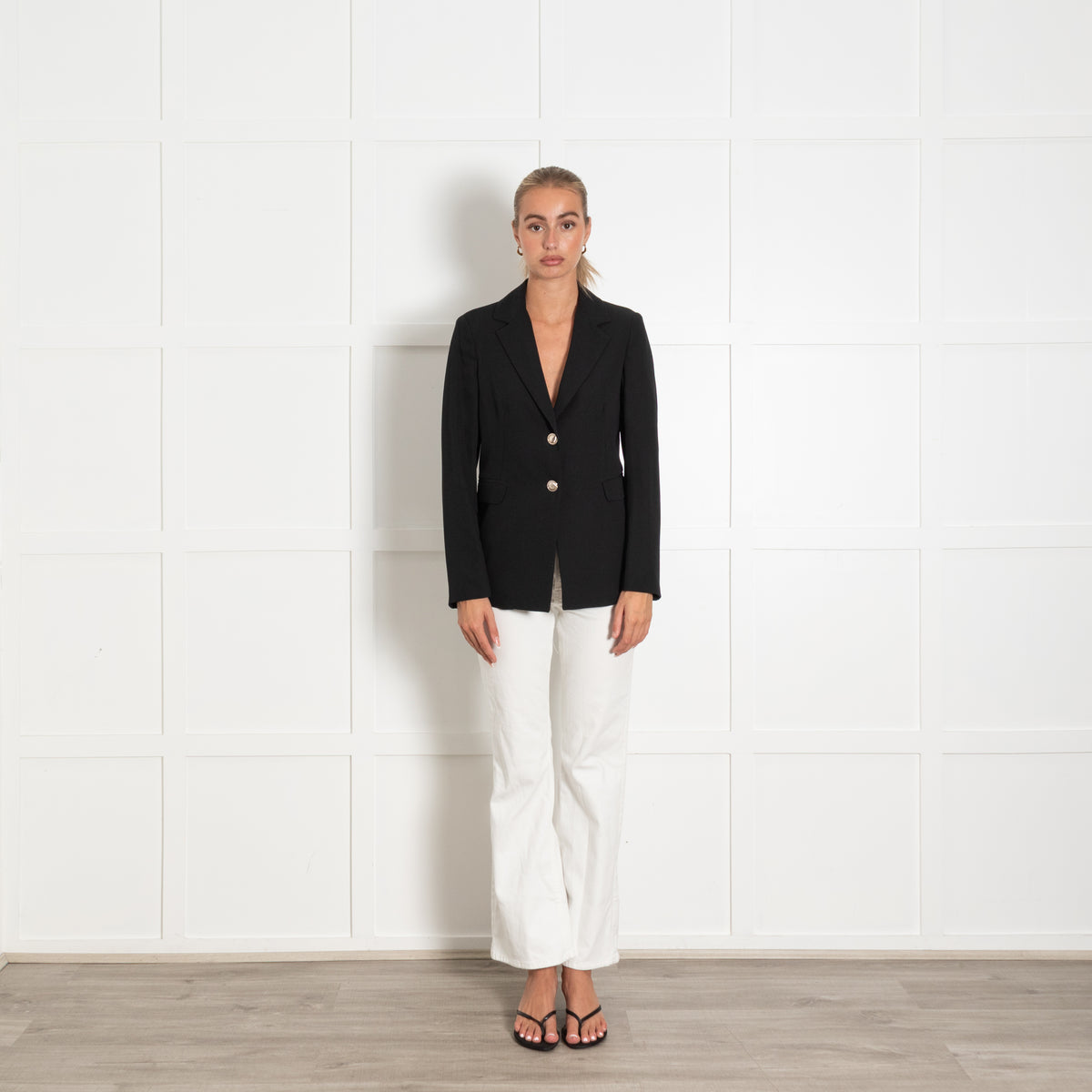 Liu Jo Black Lightweight Blazer With Gold Buttons