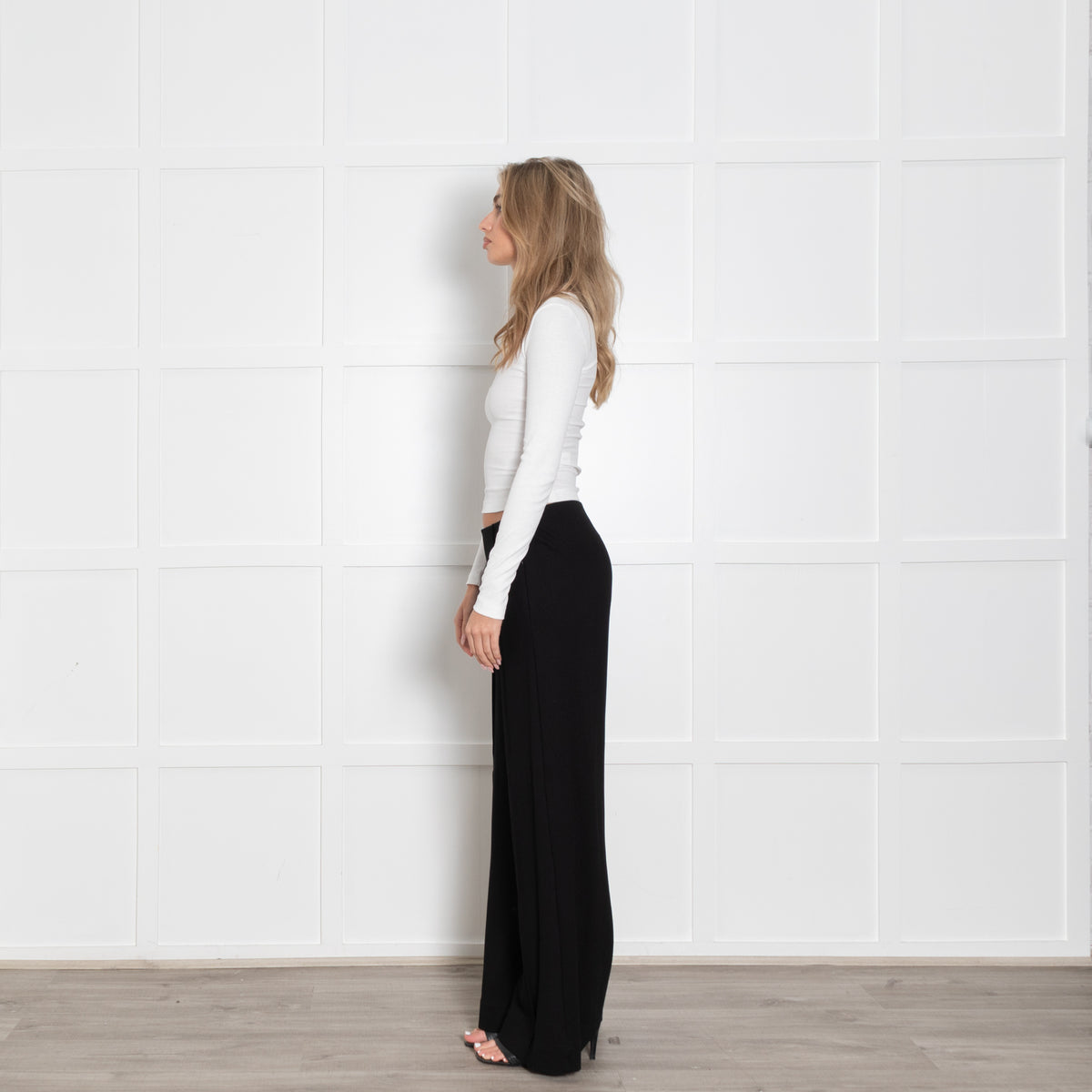 Me + Em Black Stretch Trousers With Side Concealed  Zip