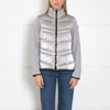 Moncler Silver Panelled Wool-Blend & Quilted Shell Down Jacket