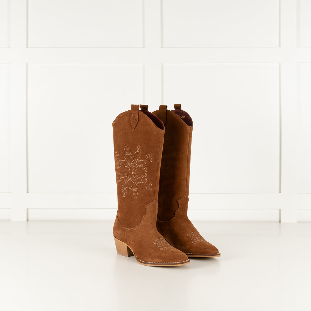 Welligoggs Tan Suede Beth Cowboy Boots