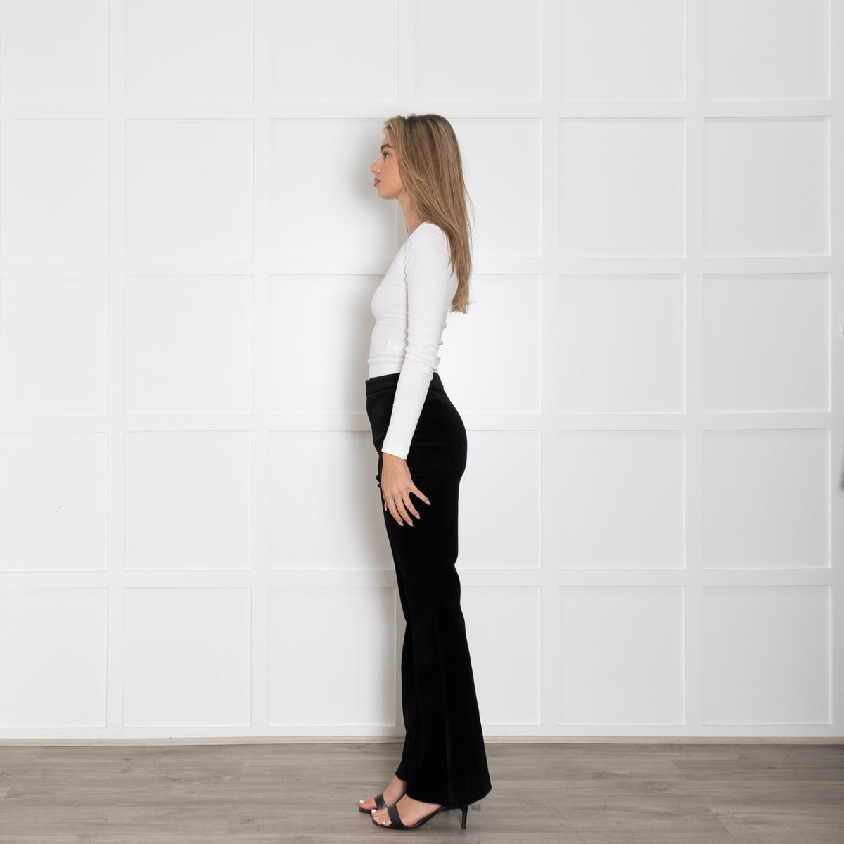 Nadine Merabi Black Velvet Davina Trousers