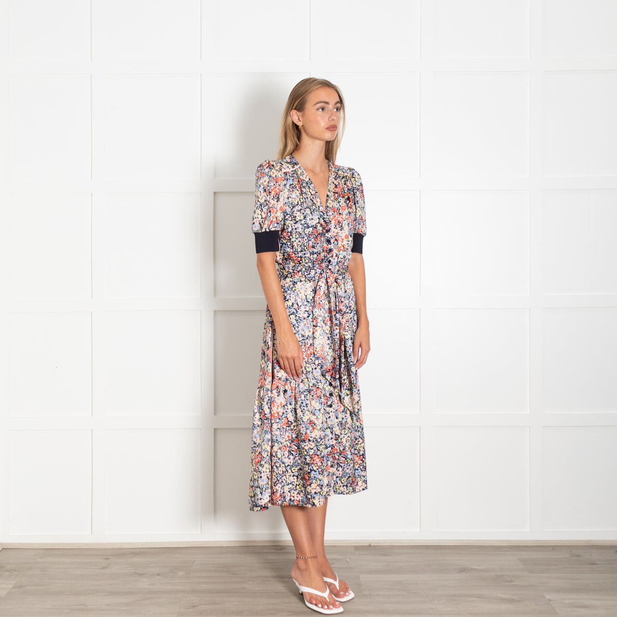 Me+Em Multicoloured Floral Dress with Belt