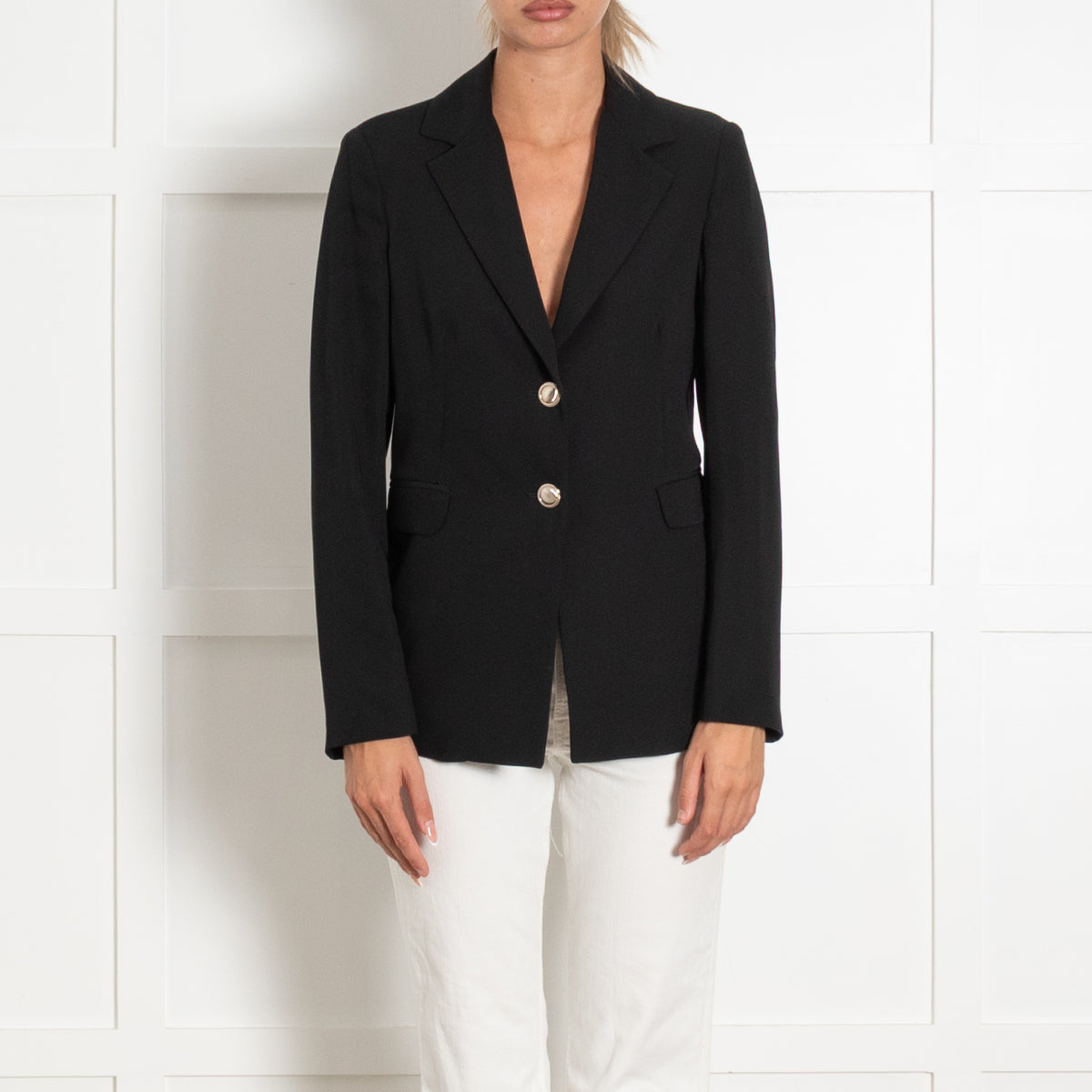 Liu Jo Black Lightweight Blazer With Gold Buttons