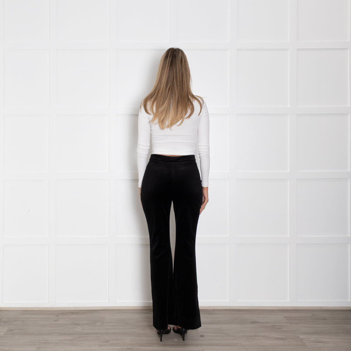 Nadine Merabi Black Velvet Davina Trousers