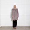 Miranda Dunn Pale Grey Fuax Fur Coat