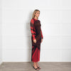 Loewe Red and Black Printed Sheer Dress
