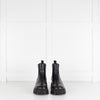 Fendi Logo Embossed Black Leather Chelsea Boots