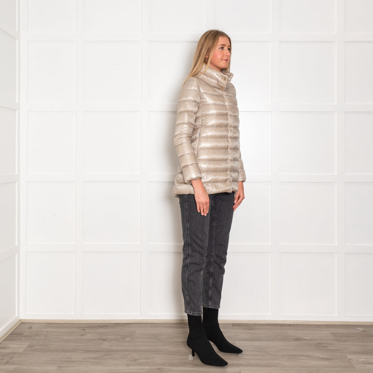 Herno Iconico Beige Puffer Shell Jacket