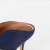 Malone Souliers Maureen Navy Suede Mules With Silver Straps