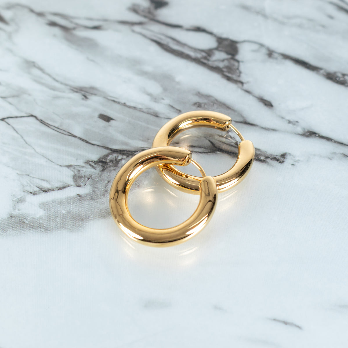Monica Vinader Gold Tone Chunky Hoop Earrings