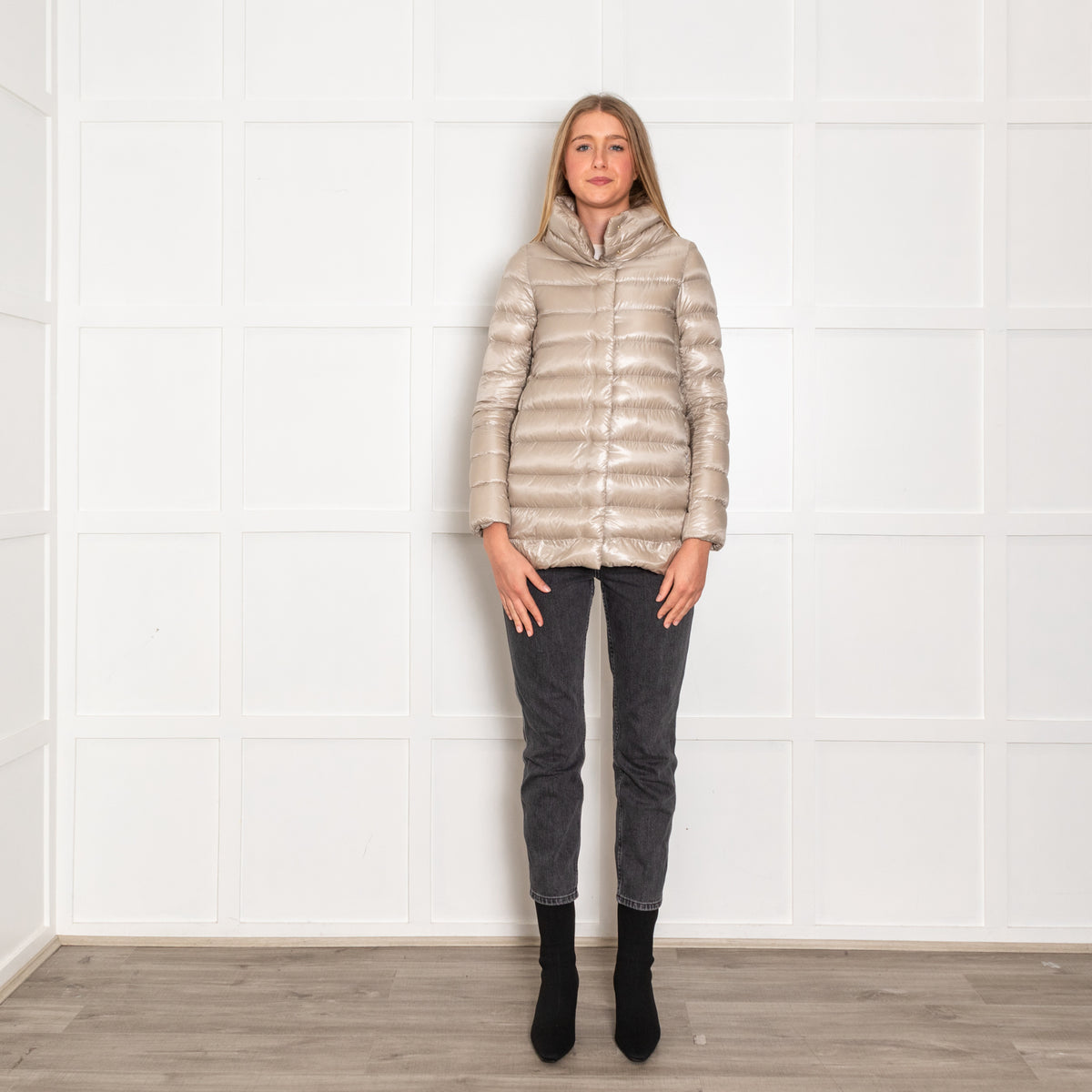 Herno Iconico Beige Puffer Shell Jacket