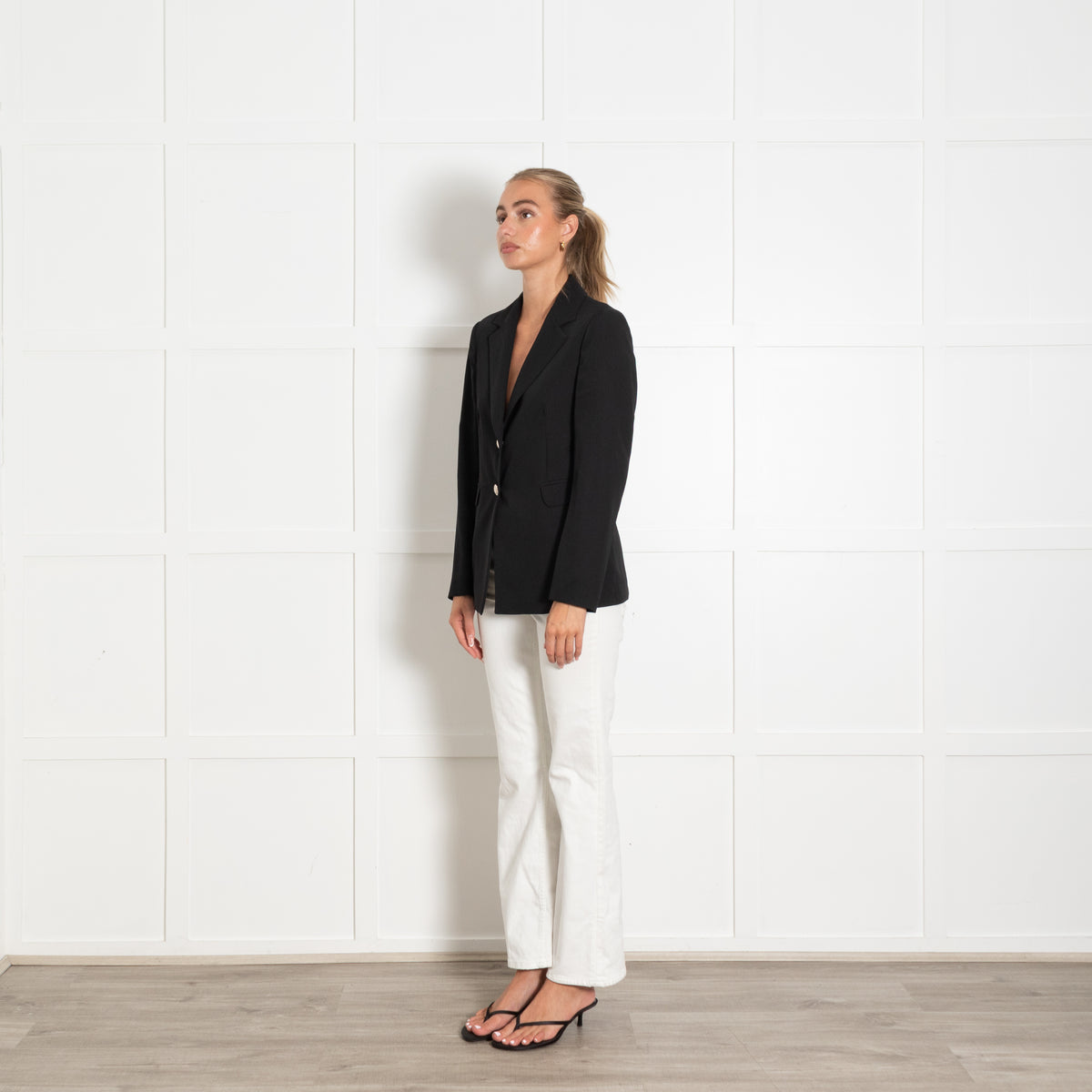 Liu Jo Black Lightweight Blazer With Gold Buttons