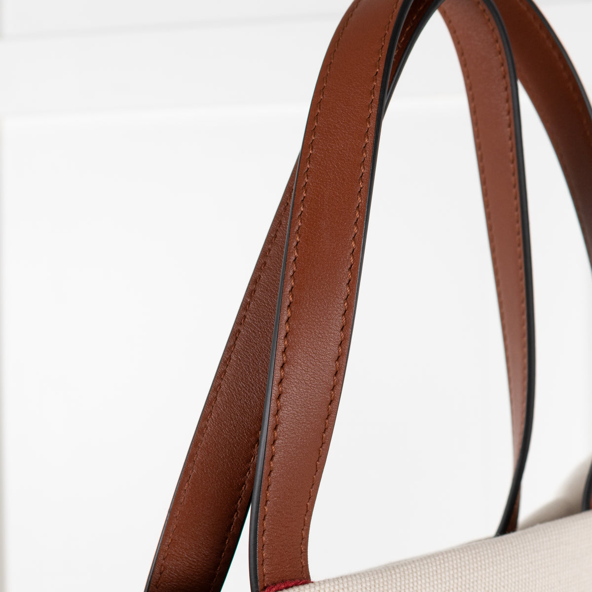 Valentino Off White Brown Canvas And Leather Large Rockstud VLTN Tote