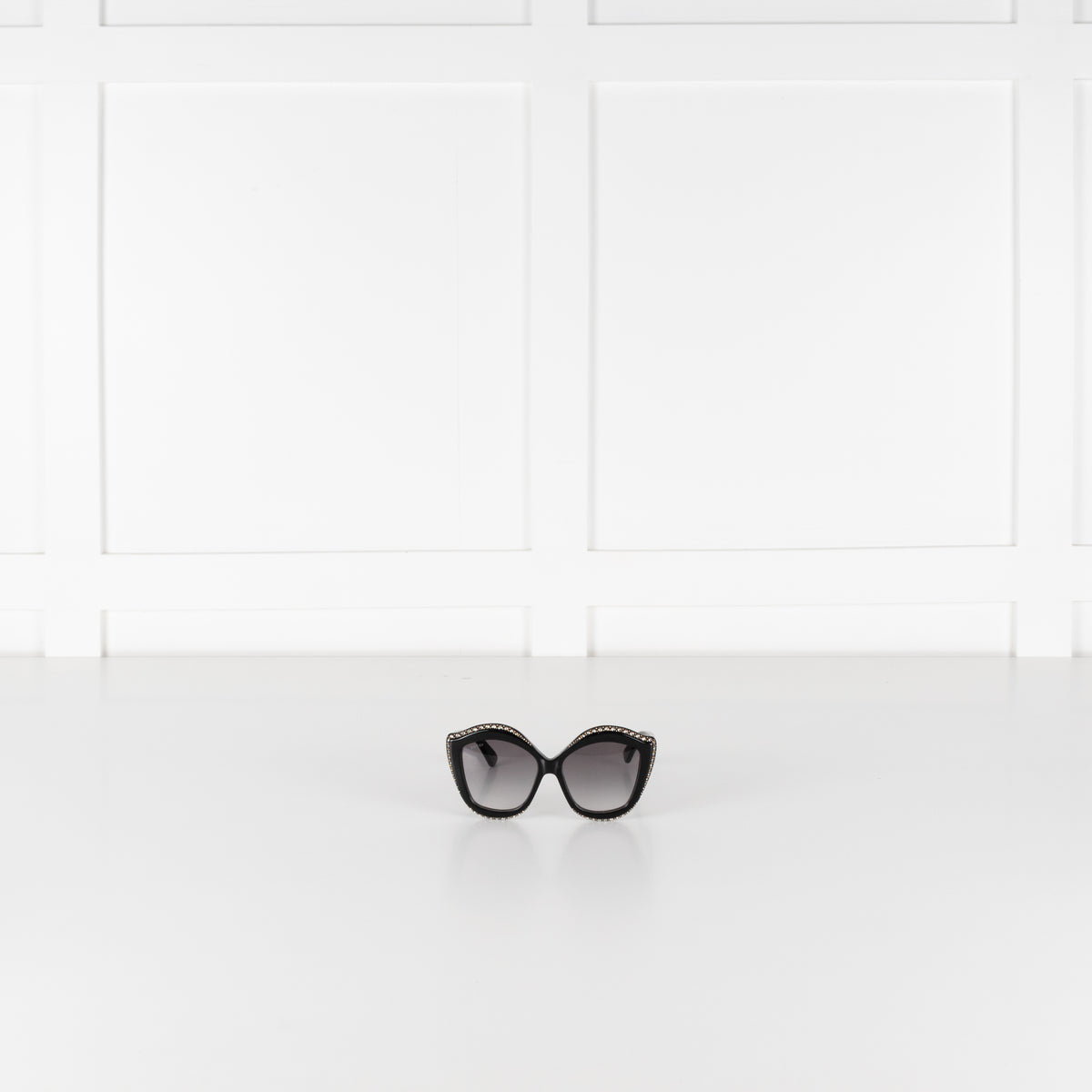 Gucci Black Diamante Embellished Oversized Cat Eye Sunglasses