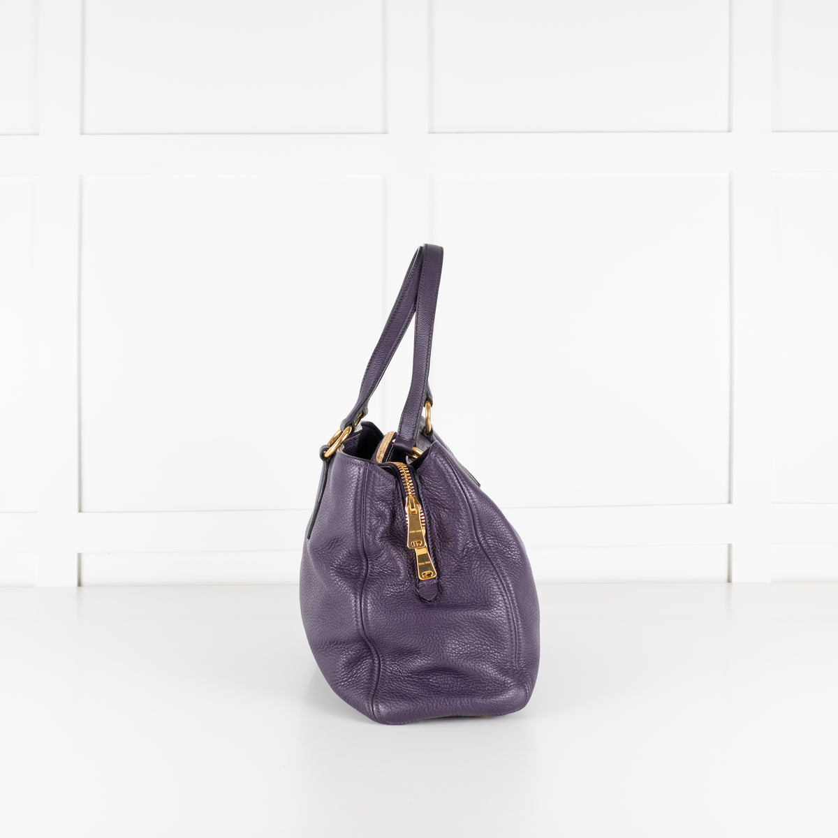 Miu Miu Purple Pebbled Leather Bag