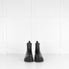 Fendi Logo Embossed Black Leather Chelsea Boots