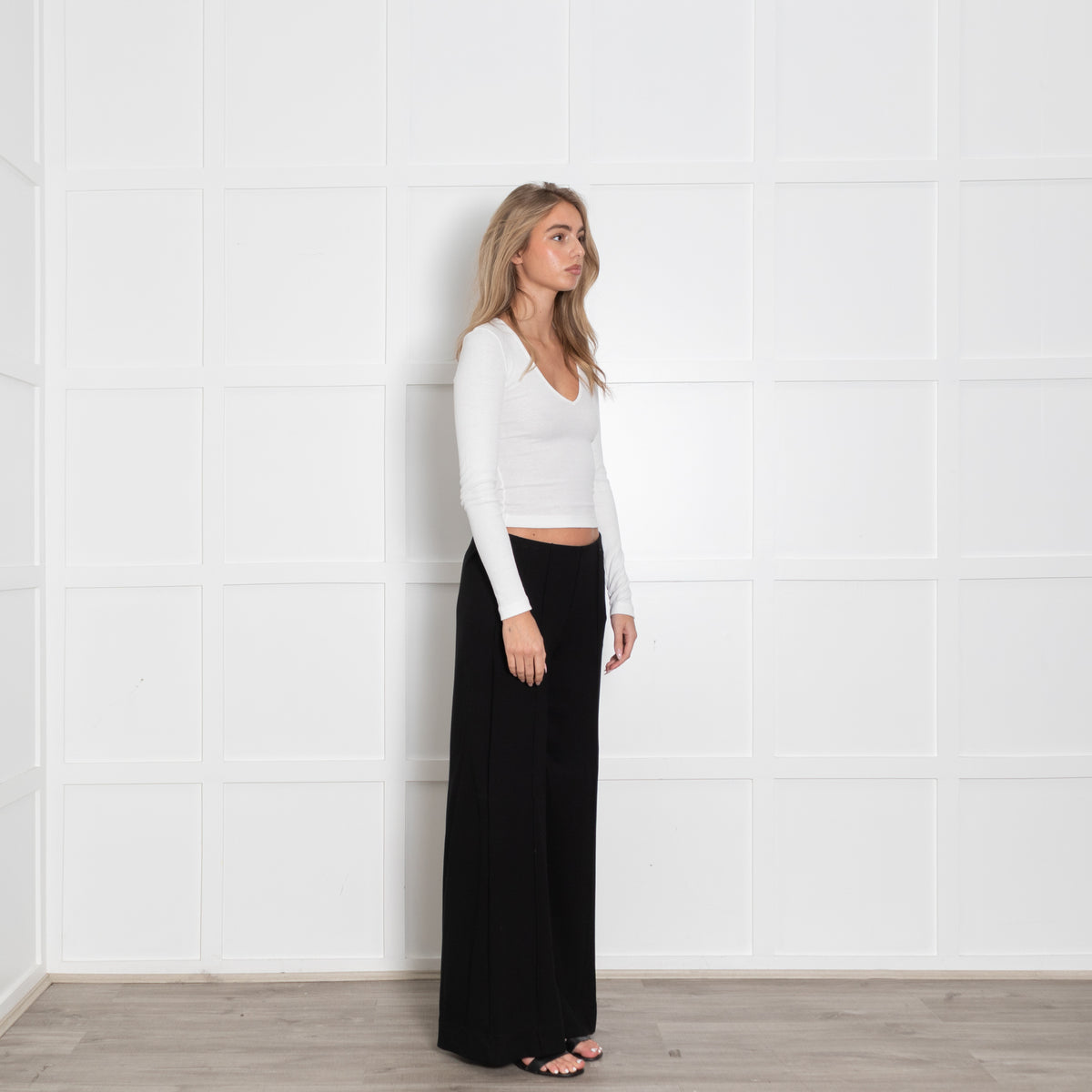 Me + Em Black Stretch Trousers With Side Concealed  Zip