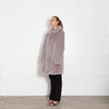 Miranda Dunn Pale Grey Fuax Fur Coat
