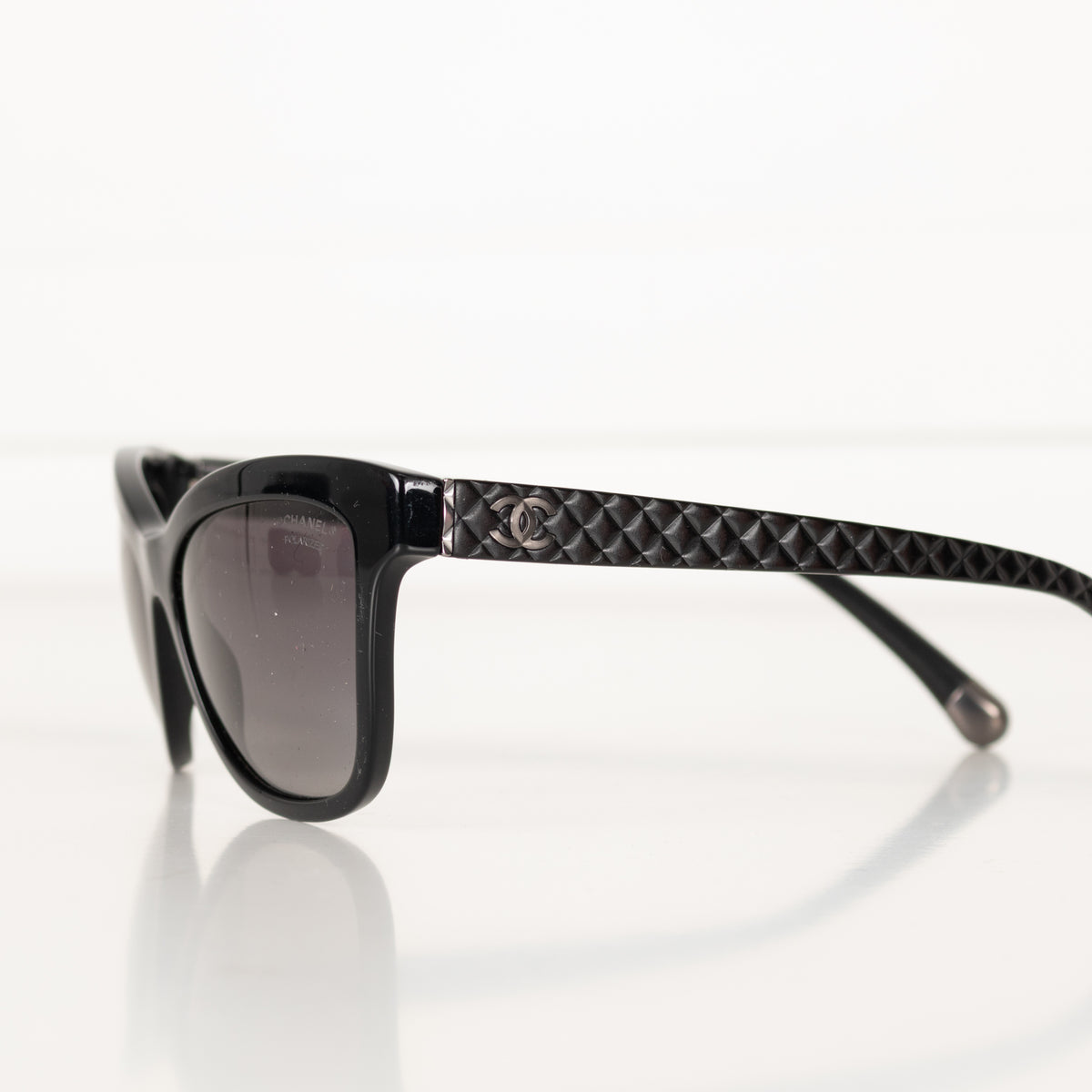 Chanel Black Sunglasses With 'Quilted' Arms