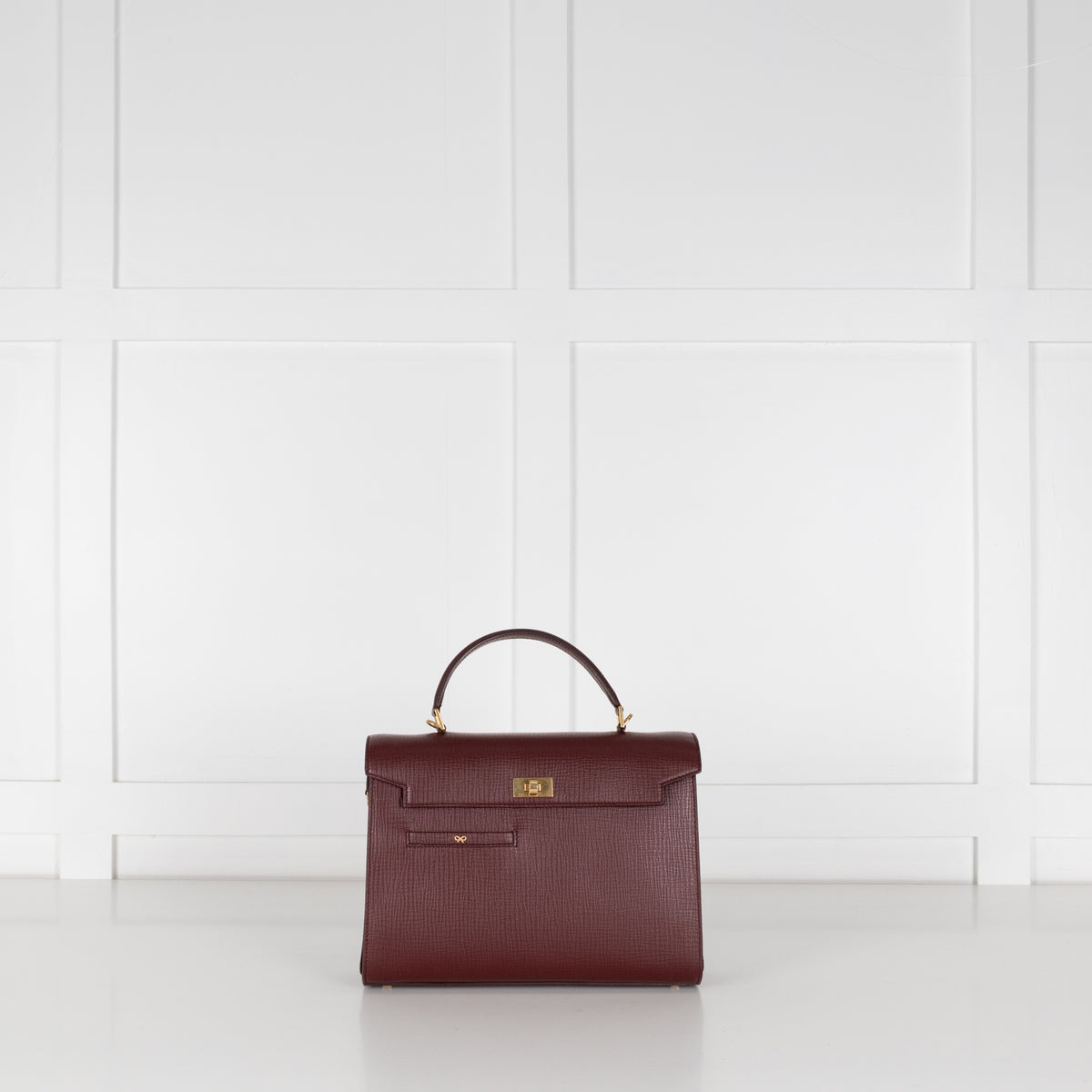 Anya Hindmarch Crosshatch Borolo Red Mortimer Top Handle Bag