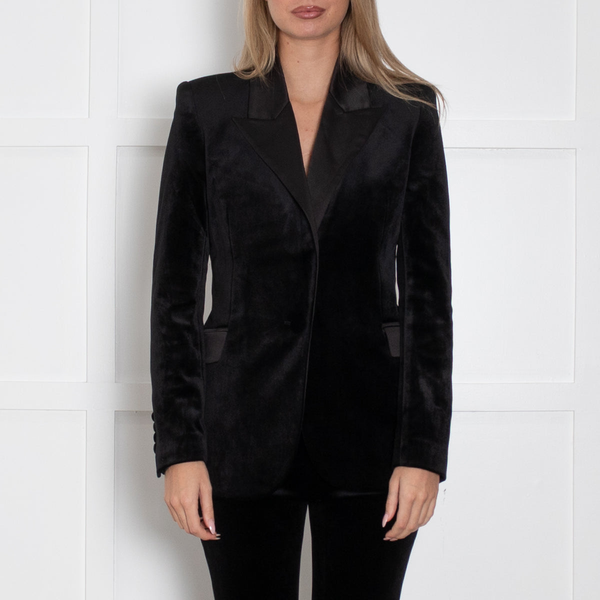 Nadine Merabi Black Velvet Beatrice Blazer