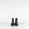 Fendi Logo Embossed Black Leather Chelsea Boots