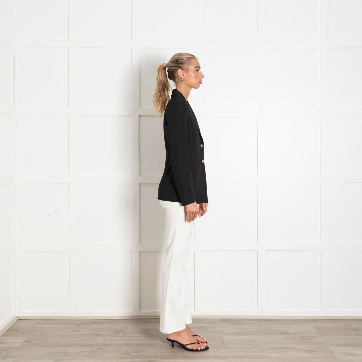 Liu Jo Black Lightweight Blazer With Gold Buttons