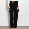 Violante Nessi Black Trousers With Gold Buckle Belt