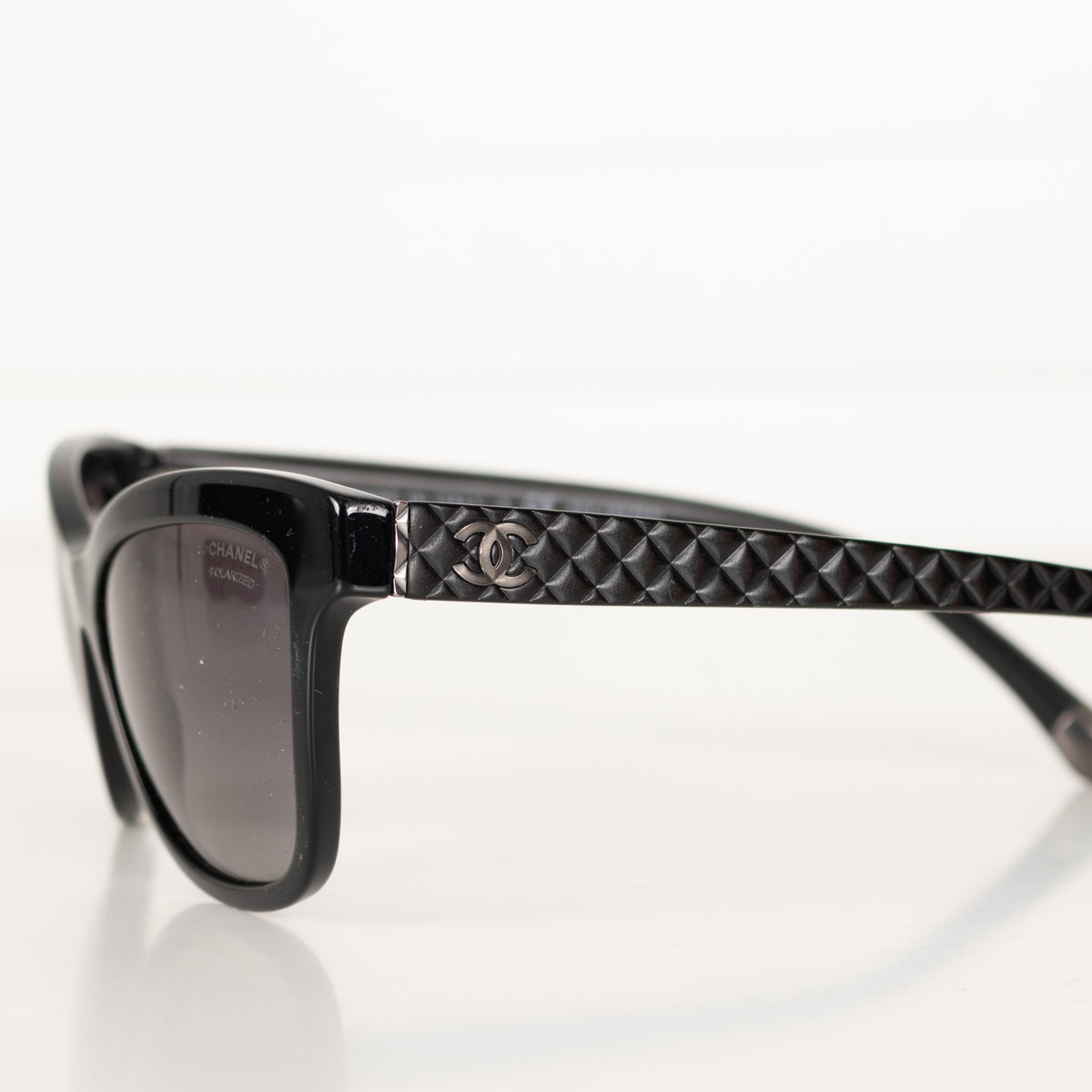 Chanel Black Sunglasses With 'Quilted' Arms