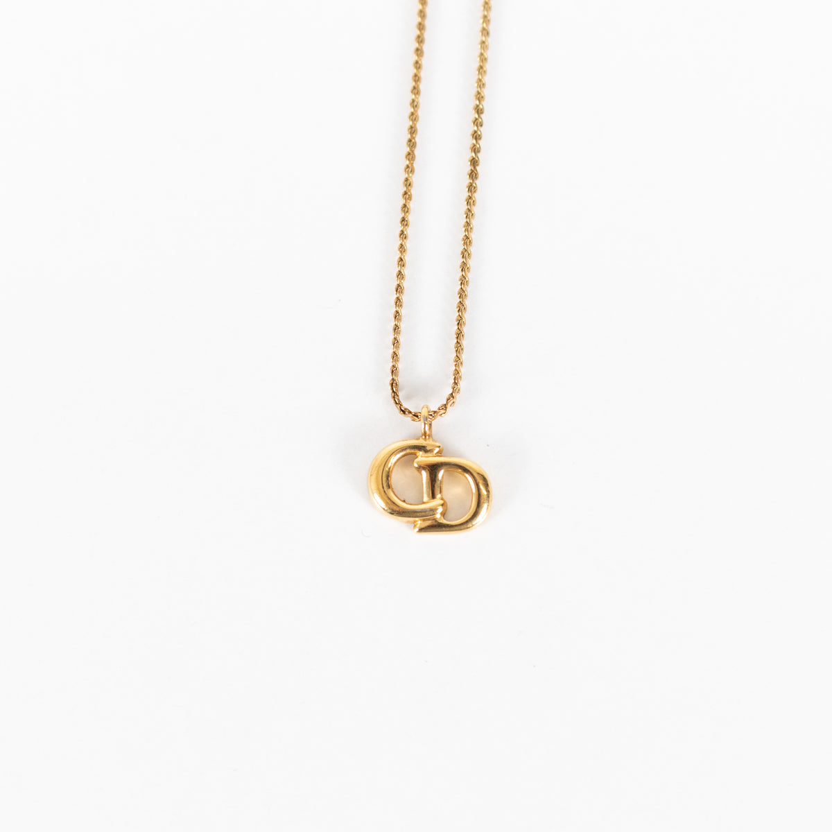 Dior Snake Chain Gold Tone CD Necklace