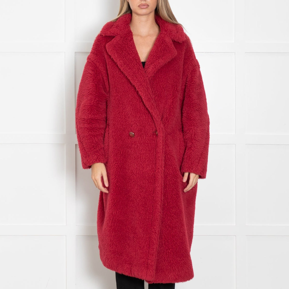 Max Mara Red Teddy Coat