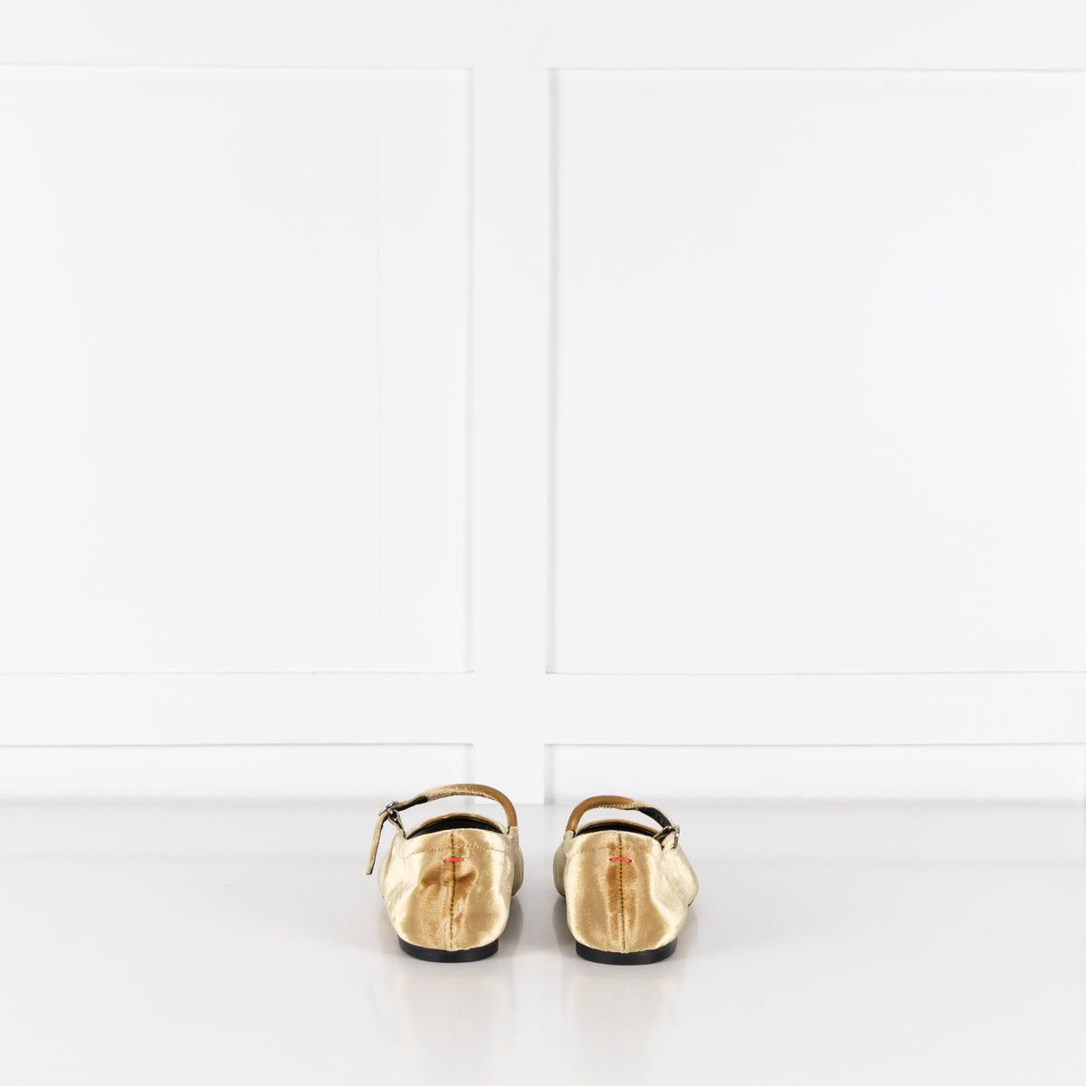 Aeyde Gold Velvet Ballet Shoes