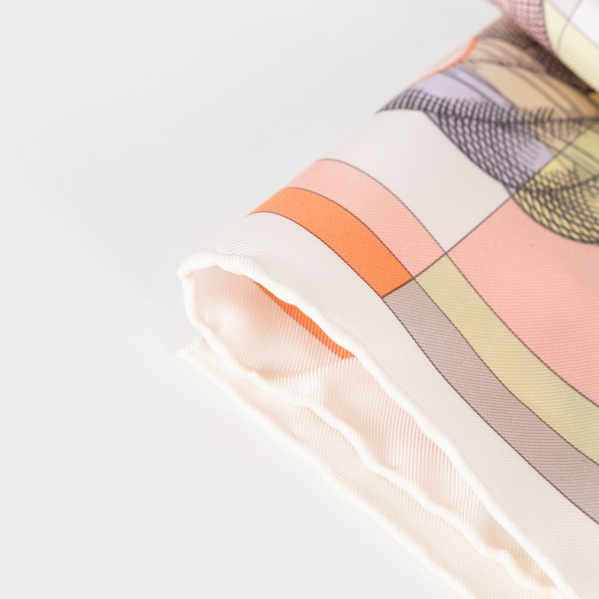 Hermes Cream Yellow Orange Silk Della Cavalleria Scarf