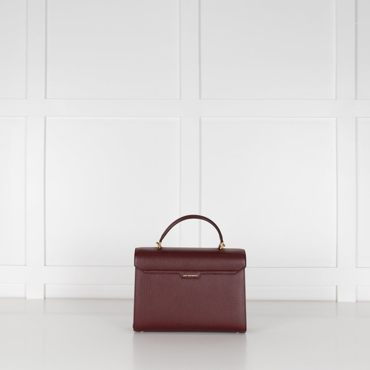 Anya Hindmarch Crosshatch Borolo Red Mortimer Top Handle Bag