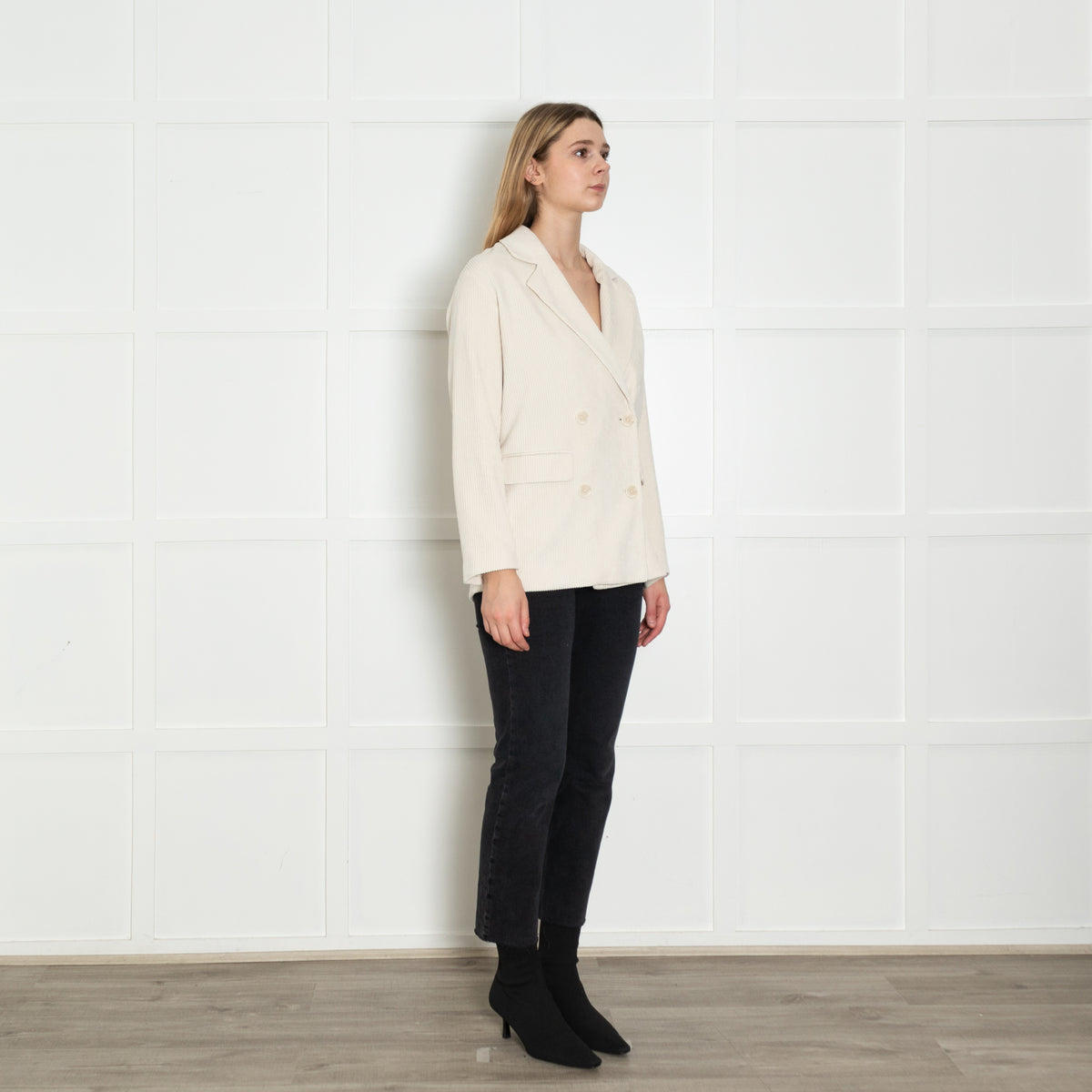 Essentiel Antwerp Cream Oversized Corduroy Blazer
