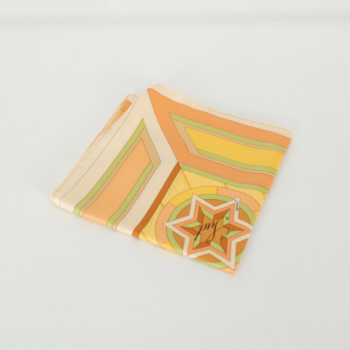 Hermes La Rose Des Vents Silk Pale Yellow Scarf