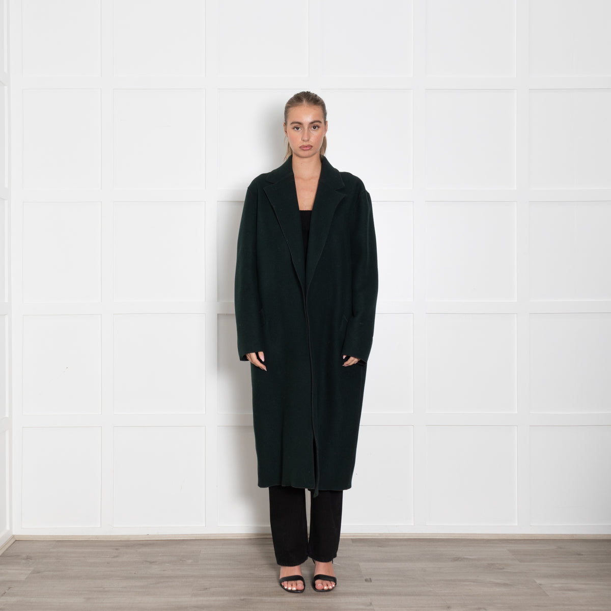 Amanda Wakeley Green Double Face Wool Coat