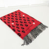 Alexander McQueen Red And Black Skull and Heart Print Scarf