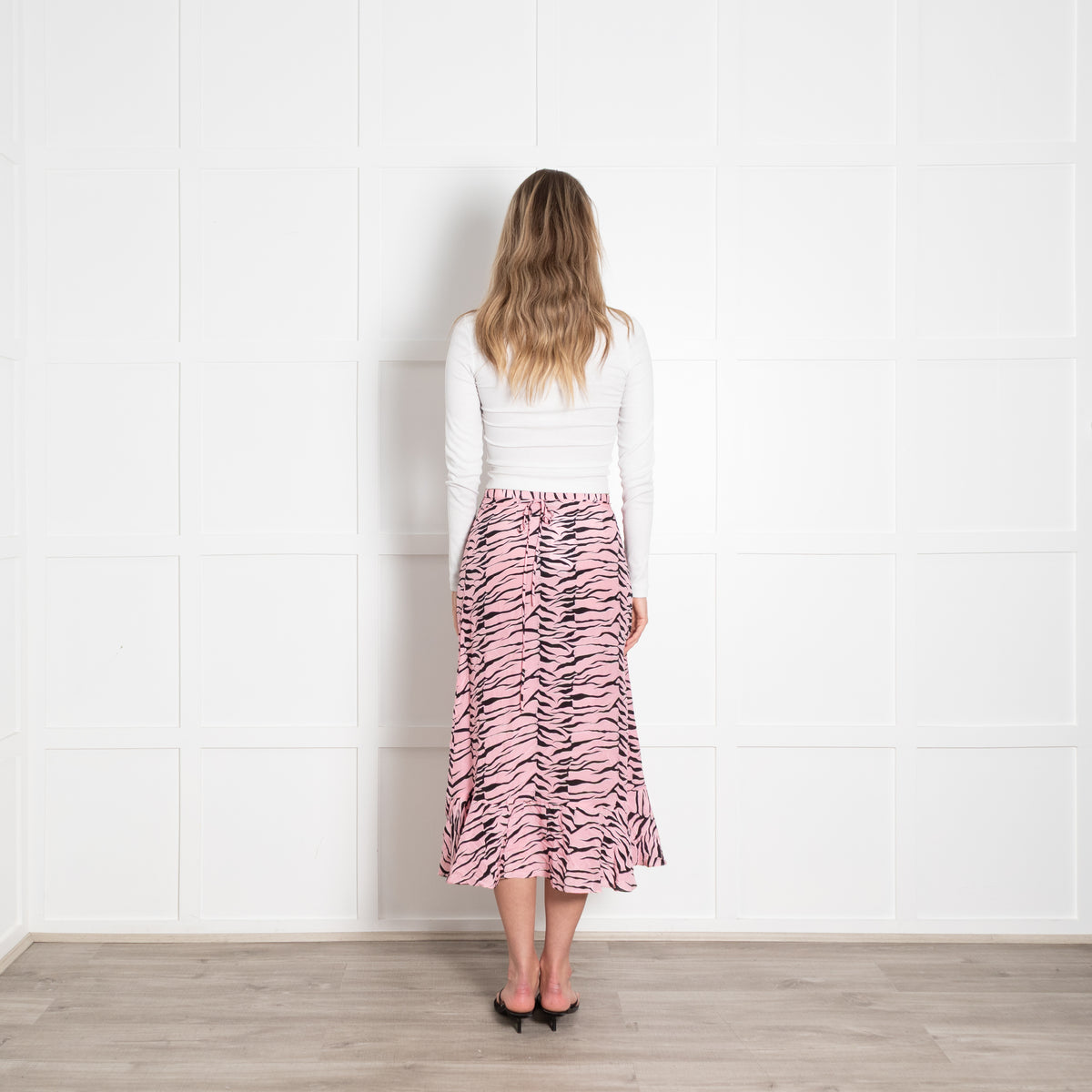 Rixo Pink and Black Zebra Skirt