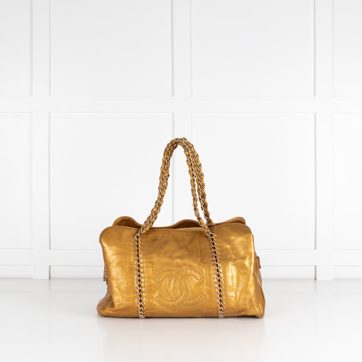 Chanel Gold Bowling Chain Bag