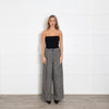Essentiel Antwerp Black White Herringbone Wide Leg Trousers