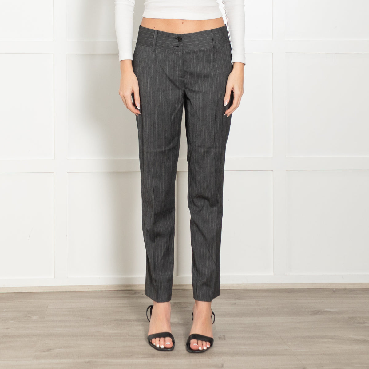 Dolce & Gabbana Grey Pinstripe Slim Leg Trousers