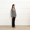 Orwell and Austen Grey Wool Mix Motif Cardigan