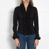 Aavelle Black Ruffle Blouse