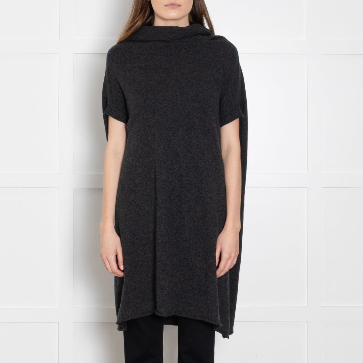 Prada Grey Cashmere Oversized Sleeveless Rollneck